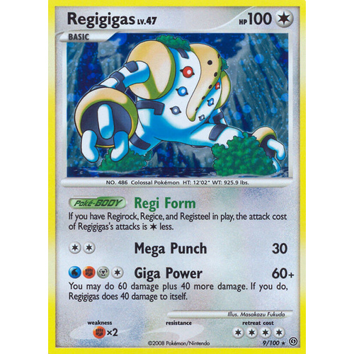 Regigigas 9/100 DP Stormfront Holo Rare Pokemon Card NEAR MINT TCG