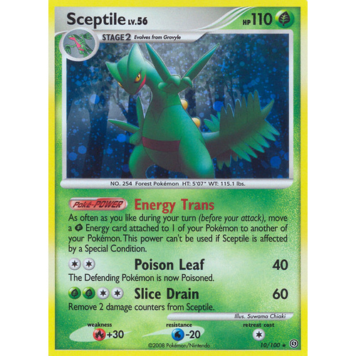 Sceptile 10/100 DP Stormfront Holo Rare Pokemon Card NEAR MINT TCG