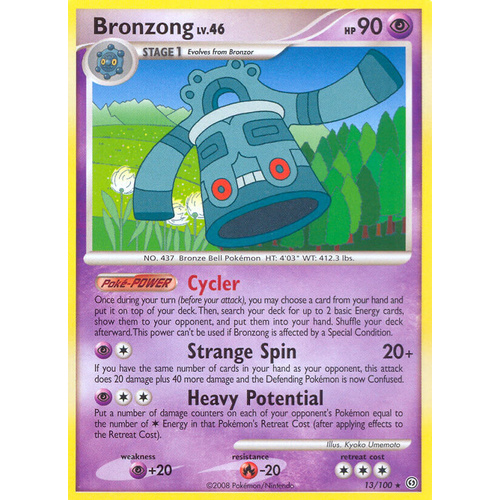 Bronzong 13/100 DP Stormfront Rare Pokemon Card NEAR MINT TCG