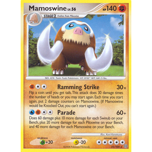 Mamoswine 21/100 DP Stormfront Rare Pokemon Card NEAR MINT TCG