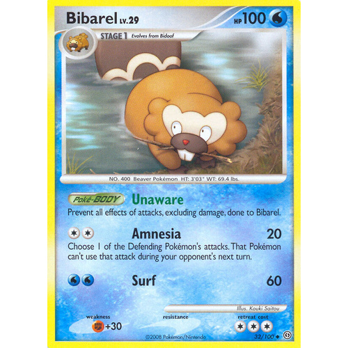 Bibarel 32/100 DP Stormfront Uncommon Pokemon Card NEAR MINT TCG