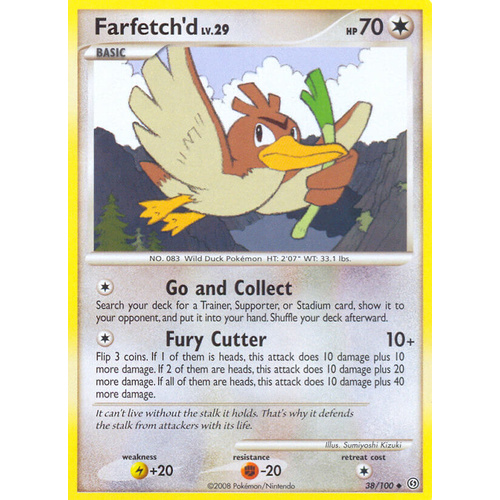 Farfetch'd 38/100 DP Stormfront Uncommon Pokemon Card NEAR MINT TCG