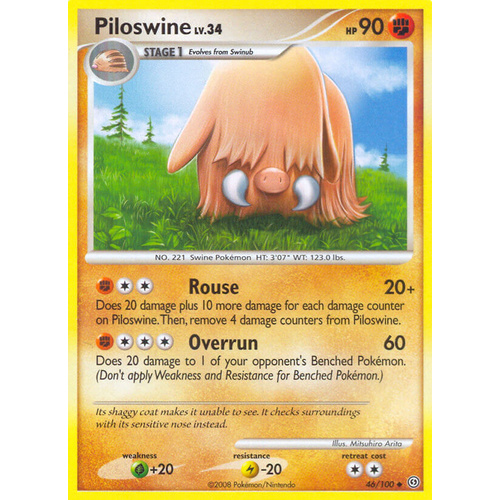 Pilowsine 46/100 DP Stormfront Uncommon Pokemon Card NEAR MINT TCG