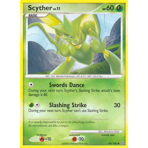 Scyther 49/100 DP Stormfront Uncommon Pokemon Card NEAR MINT TCG