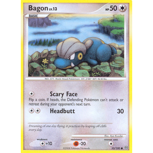 Bagon 53/100 DP Stormfront Common Pokemon Card NEAR MINT TCG