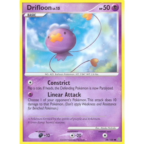 Drifloon 58/100 DP Stormfront Common Pokemon Card NEAR MINT TCG