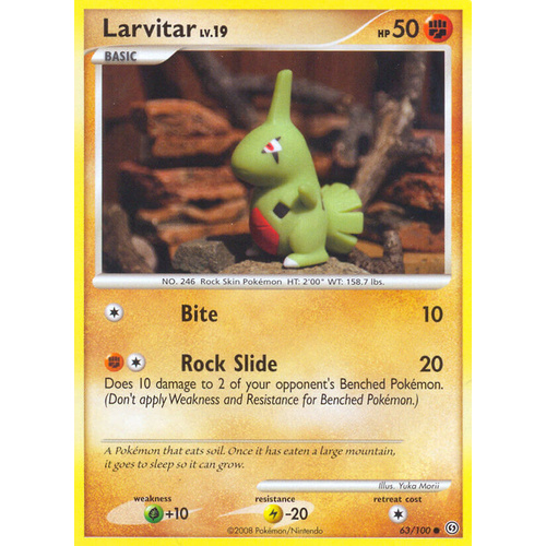 Larvitar 63/100 DP Stormfront Common Pokemon Card NEAR MINT TCG