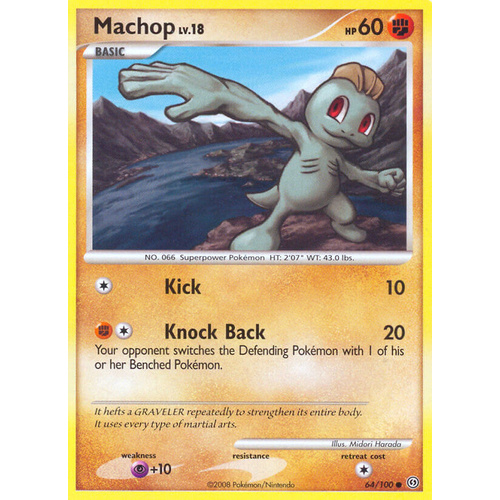 Machop 64/100 DP Stormfront Common Pokemon Card NEAR MINT TCG