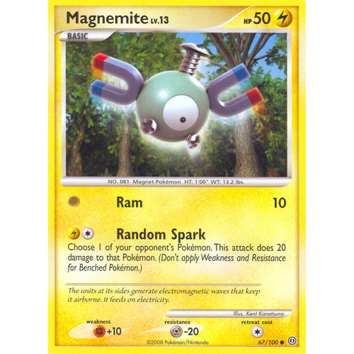 Magnemite 67/100 DP Stormfront Common Pokemon Card NEAR MINT TCG