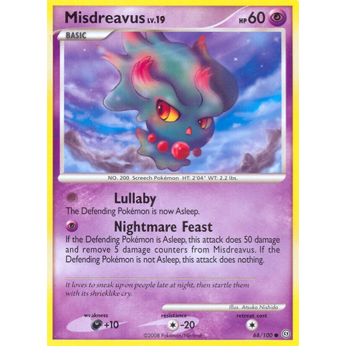 Misdreavus 68/100 DP Stormfront Common Pokemon Card NEAR MINT TCG