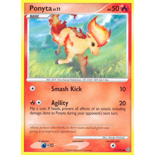 Ponyta 71/100 DP Stormfront Common Pokemon Card NEAR MINT TCG