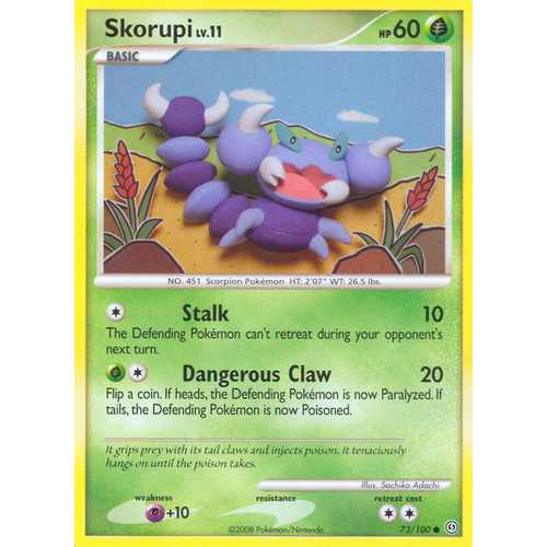 Skorupi 73/100 DP Stormfront Common Pokemon Card NEAR MINT TCG