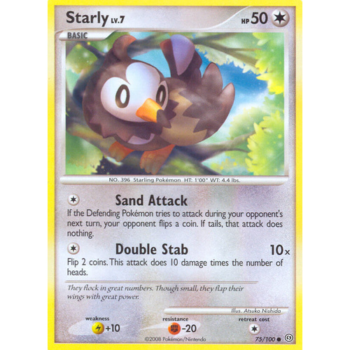 Starly 75/100 DP Stormfront Common Pokemon Card NEAR MINT TCG
