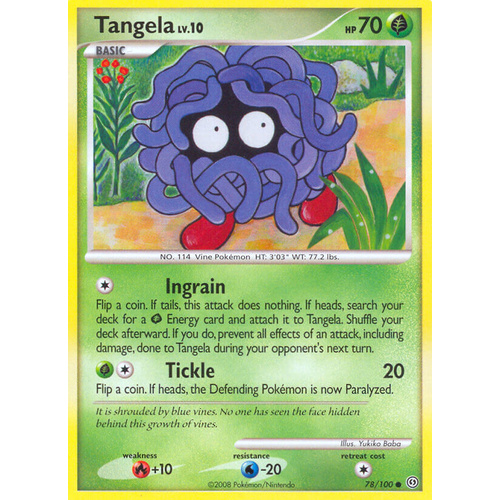 Tangela 78/100 DP Stormfront Common Pokemon Card NEAR MINT TCG