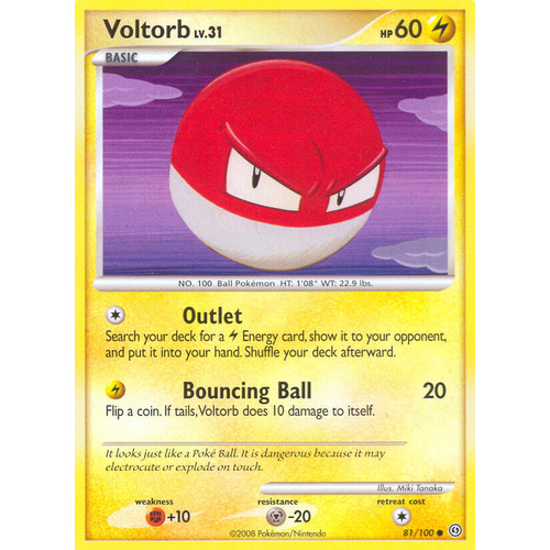 Voltorb 81/100 DP Stormfront Common Pokemon Card NEAR MINT TCG