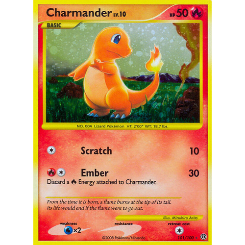 Charmander 101/100 DP Stormfront Holo Secret Rare Pokemon Card NEAR MINT TCG