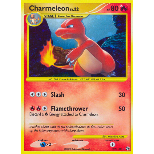 Charmeleon 102/100 DP Stormfront Holo Secret Rare Pokemon Card NEAR MINT TCG