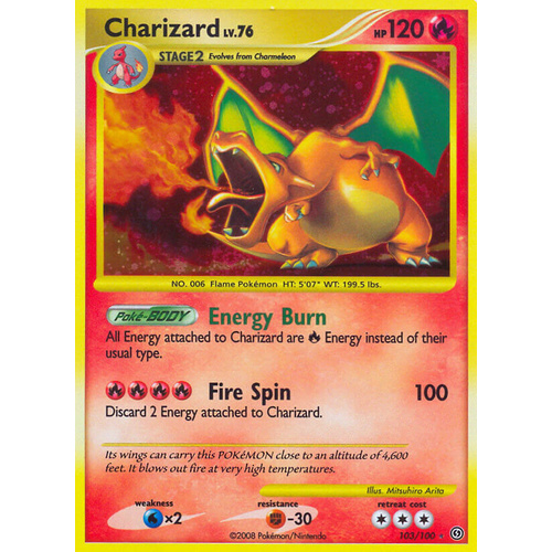 Charizard 103/100 DP Stormfront Holo Secret Rare Pokemon Card NEAR MINT TCG