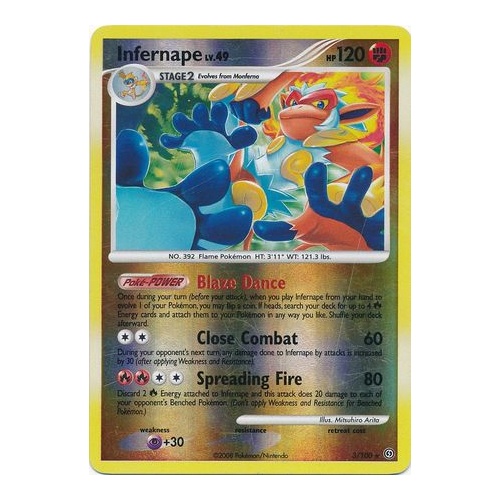 Infernape 3/100 DP Stormfront Reverse Holo Rare Pokemon Card NEAR MINT TCG