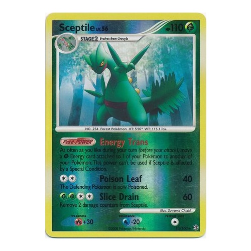 Sceptile 10/100 DP Stormfront Reverse Holo Rare Pokemon Card NEAR MINT TCG