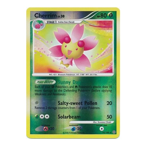 Cherrim 14/100 DP Stormfront Reverse Holo Rare Pokemon Card NEAR MINT TCG