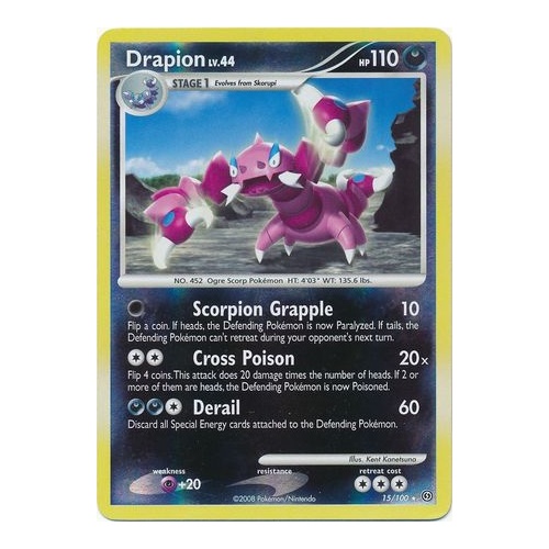 Drapion 15/100 DP Stormfront Reverse Holo Rare Pokemon Card NEAR MINT TCG