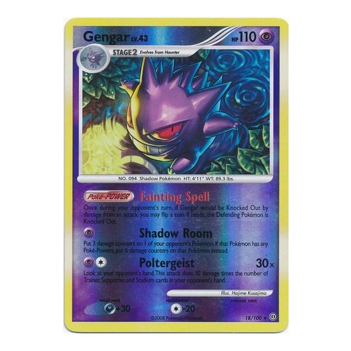 Gengar 18/100 DP Stormfront Reverse Holo Rare Pokemon Card NEAR MINT TCG