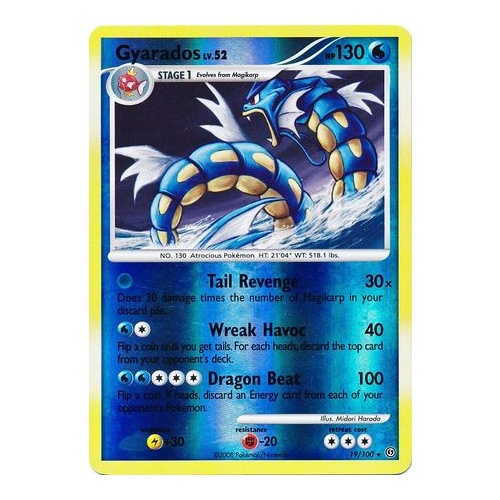 Gyarados 19/100 DP Stormfront Reverse Holo Rare Pokemon Card NEAR MINT TCG