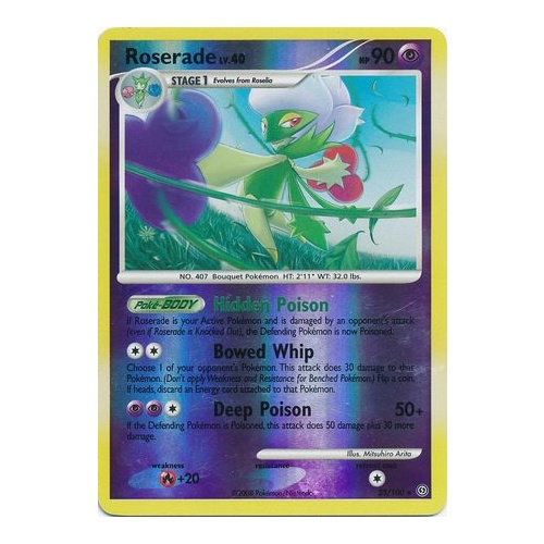 Roserade 23/100 DP Stormfront Reverse Holo Rare Pokemon Card NEAR MINT TCG