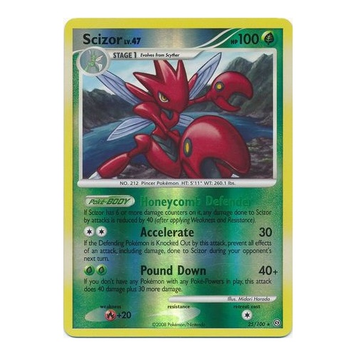 Scizor 25/100 DP Stormfront Reverse Holo Rare Pokemon Card NEAR MINT TCG