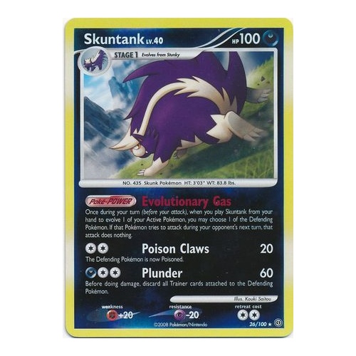 Skuntank 26/100 DP Stormfront Reverse Holo Rare Pokemon Card NEAR MINT TCG