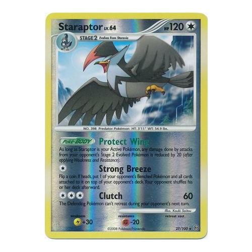 Staraptor 27/100 DP Stormfront Reverse Holo Rare Pokemon Card NEAR MINT TCG