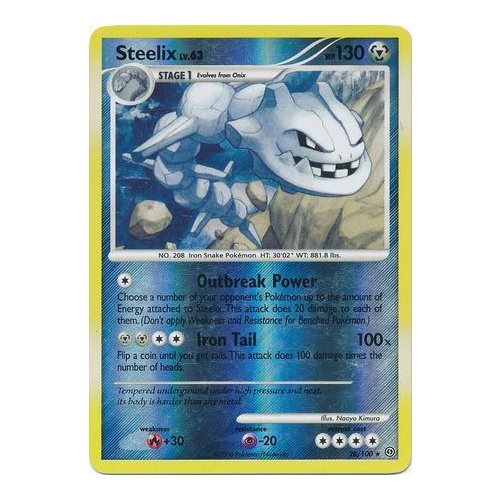 Steelix 28/100 DP Stormfront Reverse Holo Rare Pokemon Card NEAR MINT TCG