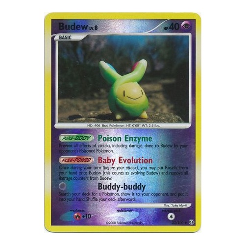 Budew 33/100 DP Stormfront Reverse Holo Uncommon Pokemon Card NEAR MINT TCG