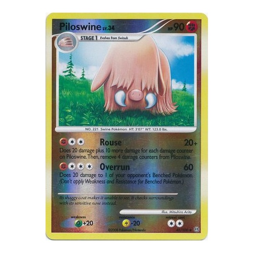Pilowsine 46/100 DP Stormfront Reverse Holo Uncommon Pokemon Card NEAR MINT TCG