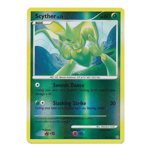 Scyther 49/100 DP Stormfront Reverse Holo Uncommon Pokemon Card NEAR MINT TCG