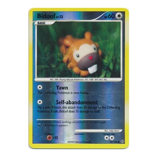 Bidoof 54/100 DP Stormfront Reverse Holo Common Pokemon Card NEAR MINT TCG