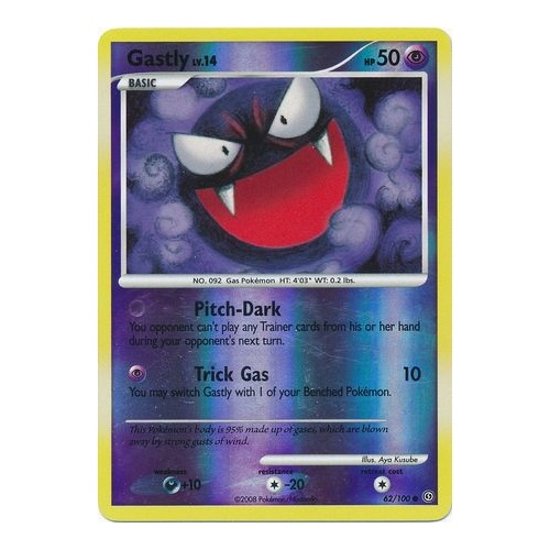 Gastly 62/100 DP Stormfront Reverse Holo Common Pokemon Card NEAR MINT TCG