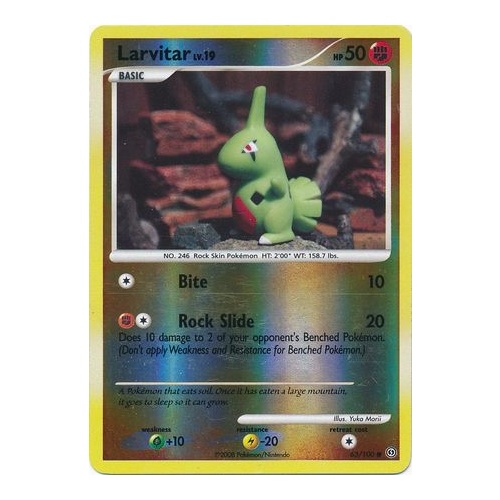 Larvitar 63/100 DP Stormfront Reverse Holo Common Pokemon Card NEAR MINT TCG