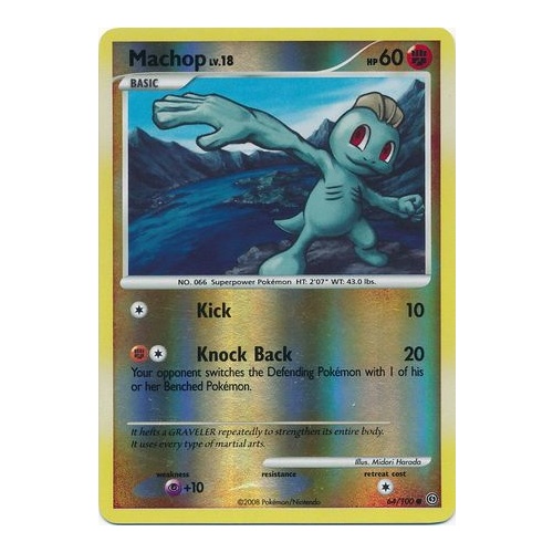 Machop 64/100 DP Stormfront Reverse Holo Common Pokemon Card NEAR MINT TCG
