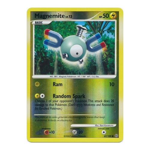 Magnemite 67/100 DP Stormfront Reverse Holo Common Pokemon Card NEAR MINT TCG