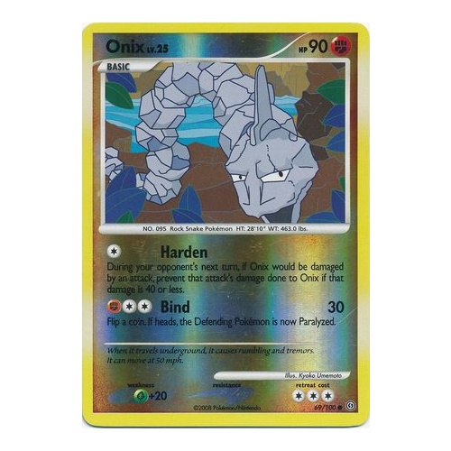 Onix 69/100 DP Stormfront Reverse Holo Common Pokemon Card NEAR MINT TCG