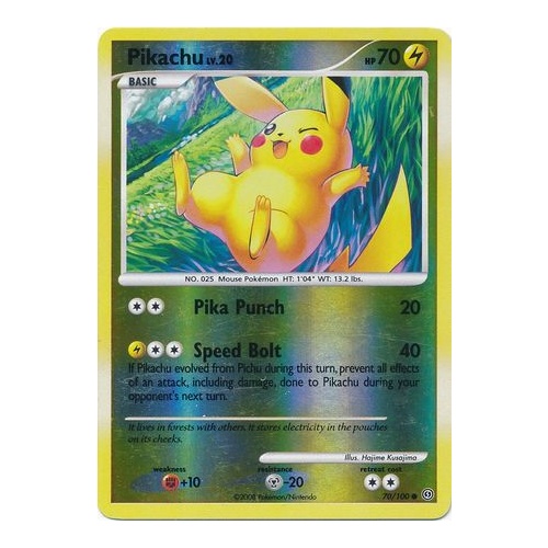 Pikachu 70/100 DP Stormfront Reverse Holo Common Pokemon Card NEAR MINT TCG
