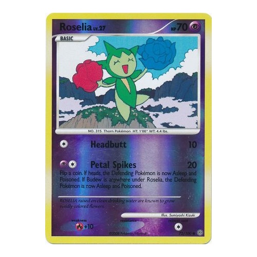 Roselia 72/100 DP Stormfront Reverse Holo Common Pokemon Card NEAR MINT TCG