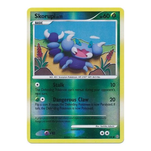 Skorupi 73/100 DP Stormfront Reverse Holo Common Pokemon Card NEAR MINT TCG