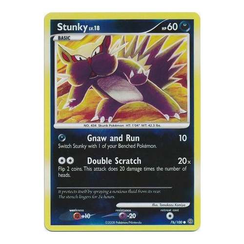 Stunky 76/100 DP Stormfront Reverse Holo Common Pokemon Card NEAR MINT TCG