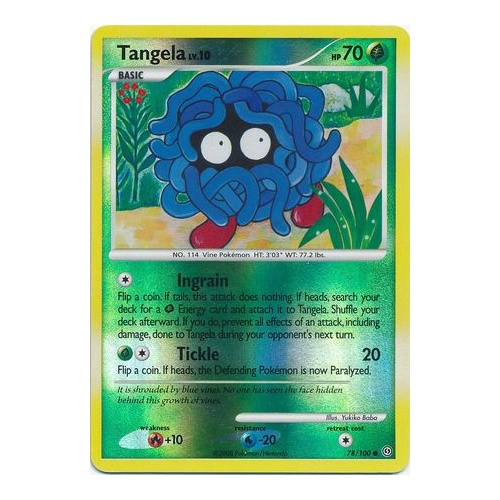 Tangela 78/100 DP Stormfront Reverse Holo Common Pokemon Card NEAR MINT TCG