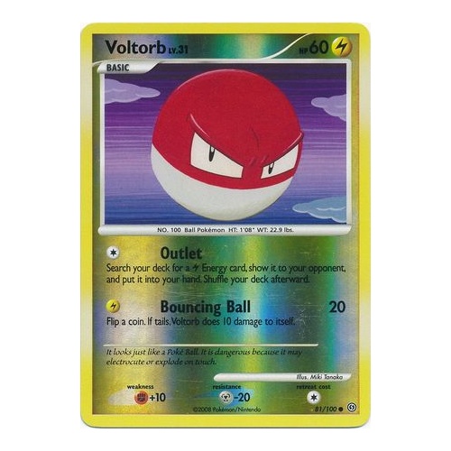 Voltorb 81/100 DP Stormfront Reverse Holo Common Pokemon Card NEAR MINT TCG