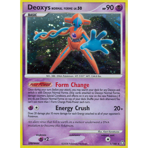 Deoxys Normal Forme 1/146 DP Legends Awakened Holo Rare Pokemon Card NEAR MINT TCG