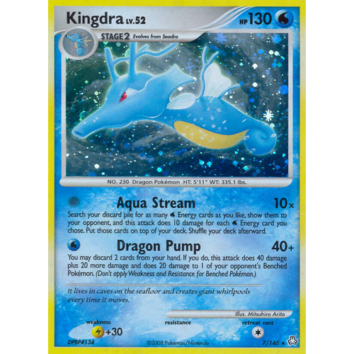 Kingdra 7/146 DP Legends Awakened Holo Rare Pokemon Card NEAR MINT TCG